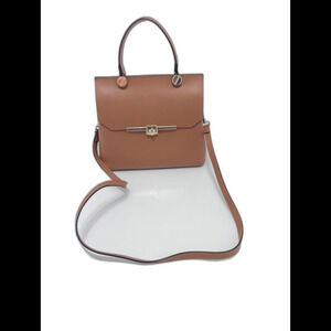 TANO Made In Italy Genuine leather woman handbag shoulder bag with strap Brown